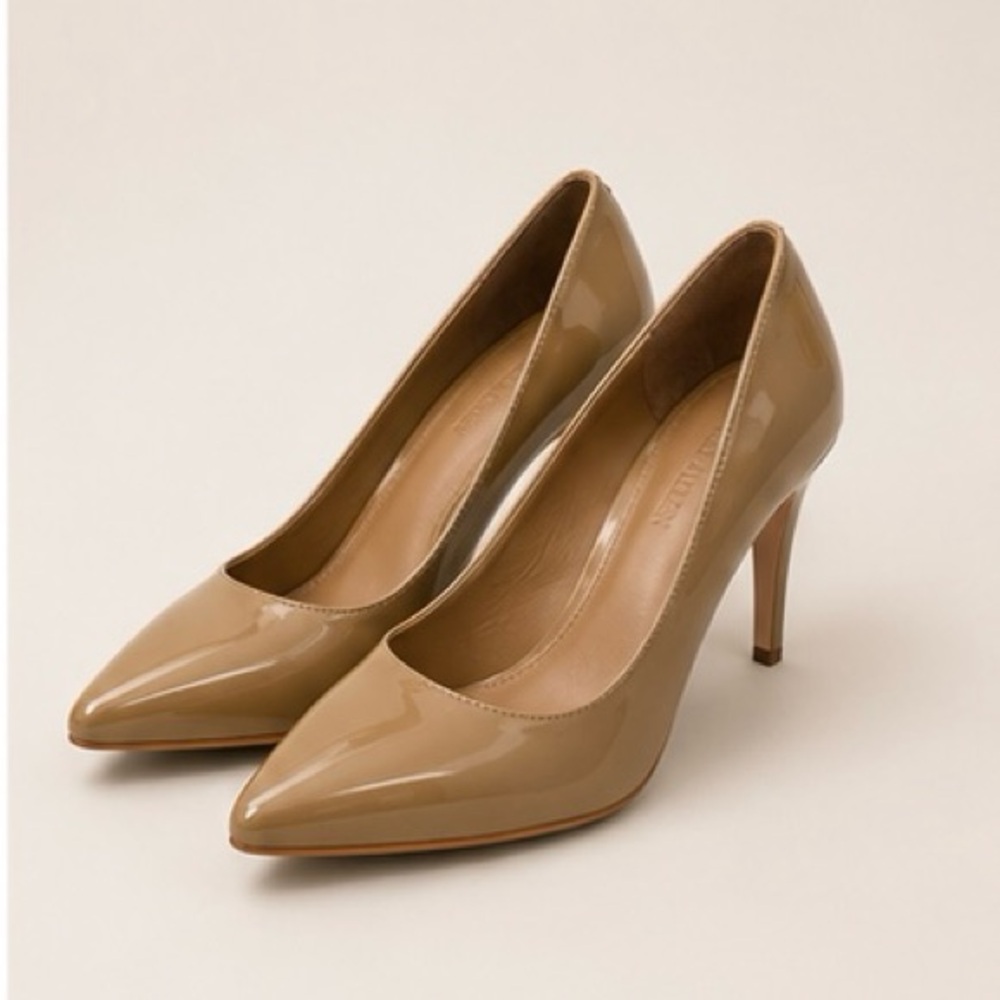 Rebecca Allen Classic Patent Pointed-Toe Nude Pumps
